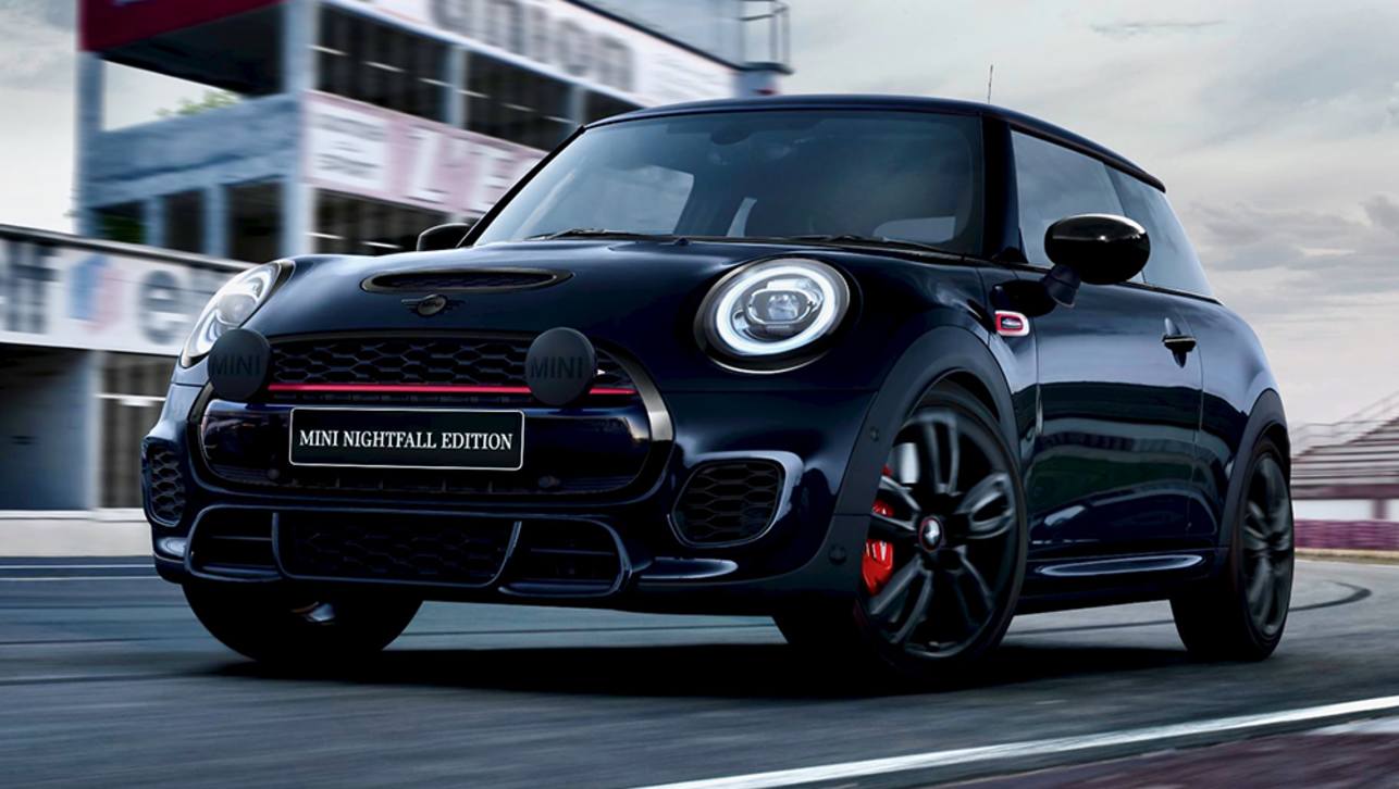 Black is the new black for the Mini JCW Nightfall Edition, which kicks off from $70,990 drive-away.